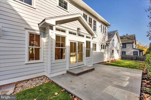 rear view of house featuring a patio area