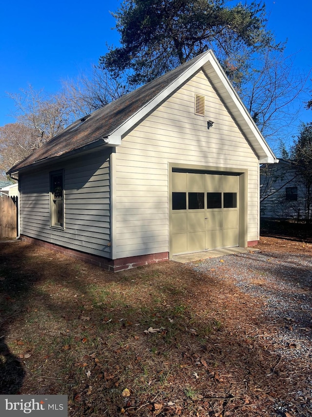 view of garage