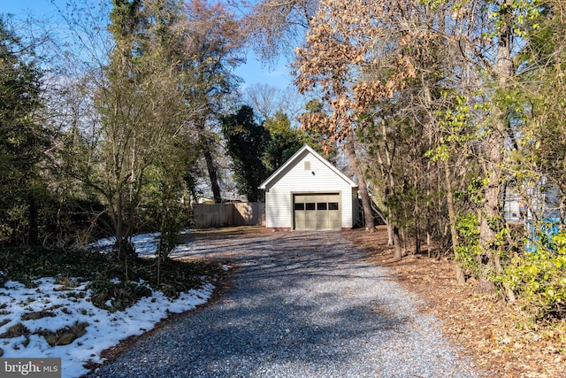 view of garage