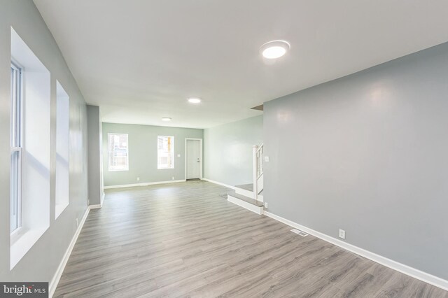 unfurnished room featuring light hardwood / wood-style flooring