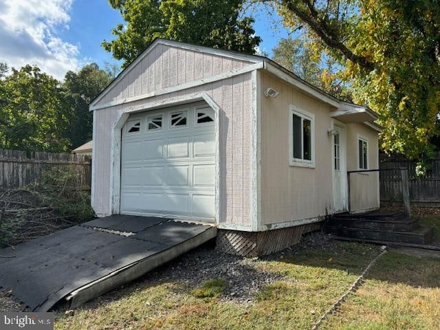 view of garage