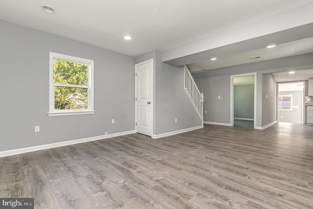 interior space featuring hardwood / wood-style flooring