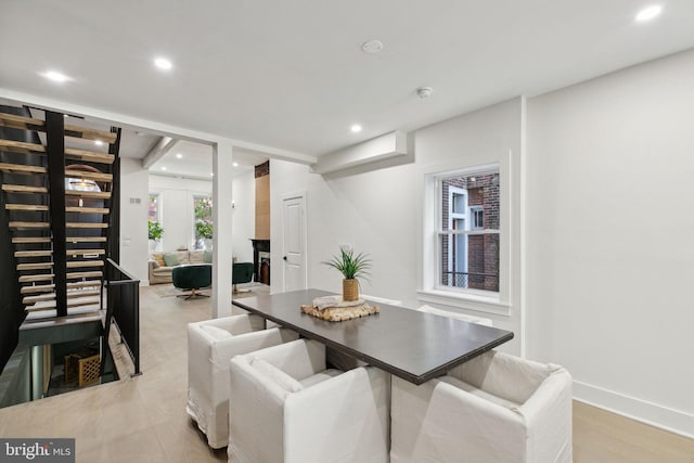 dining room featuring light hardwood / wood-style floors