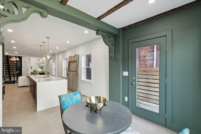 dining area with sink