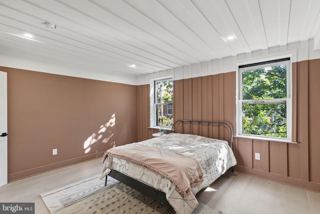 bedroom featuring light hardwood / wood-style floors