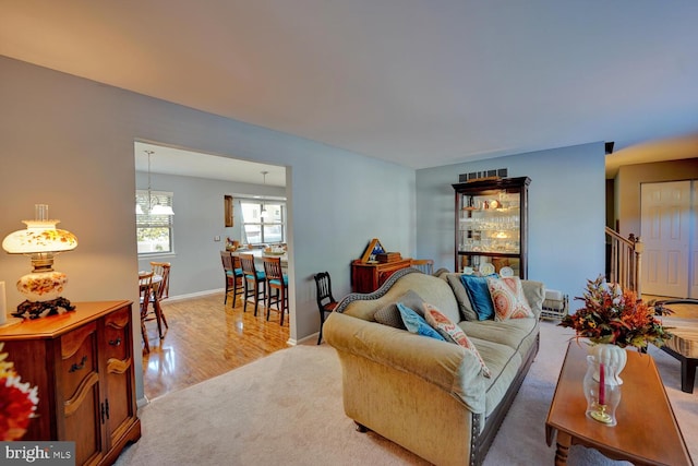 living room featuring hardwood / wood-style flooring