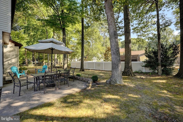 view of yard with a patio