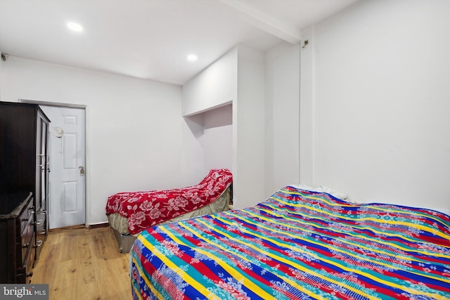 bedroom featuring light wood-type flooring