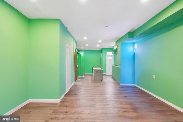 hallway featuring light hardwood / wood-style flooring