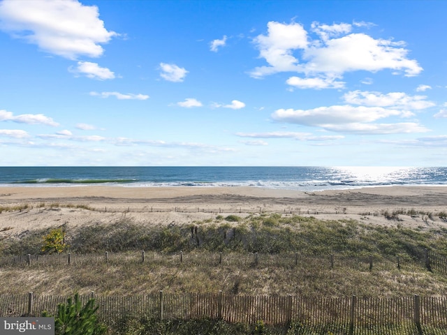 property view of water with a view of the beach