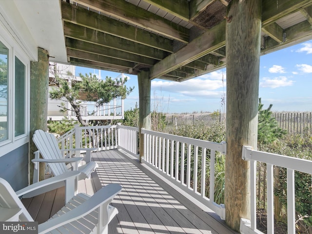 40110 Owens Ct, Fenwick Island, DE 19944 - view of wooden balcony with a deck