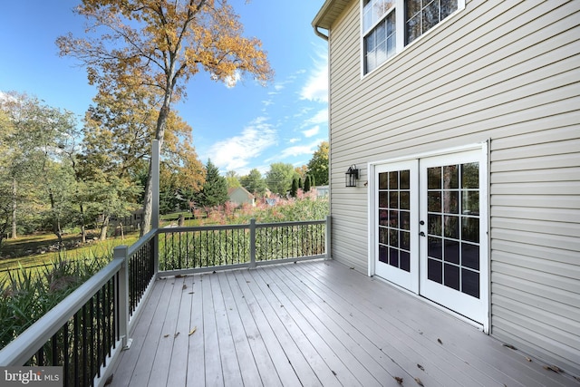 deck featuring french doors