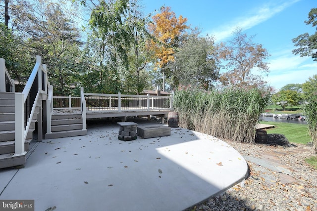 exterior space featuring a wooden deck