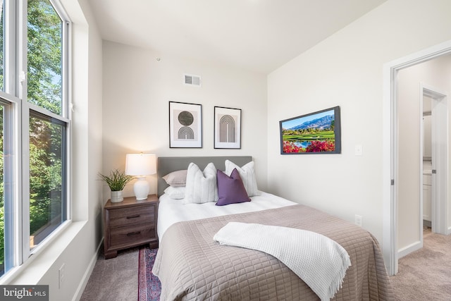 bedroom with carpet