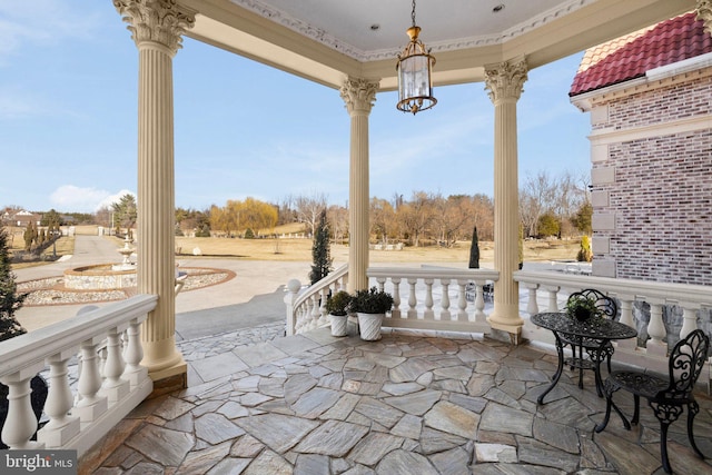 view of patio featuring covered porch