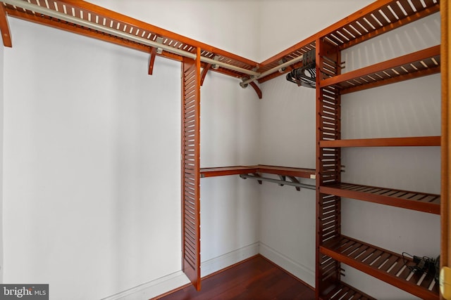 spacious closet with wood finished floors