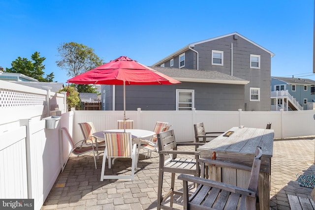 15 Weldon Pl, Long Beach Township, NJ 08008 - view of patio / terrace featuring a fenced backyard and outdoor dining area