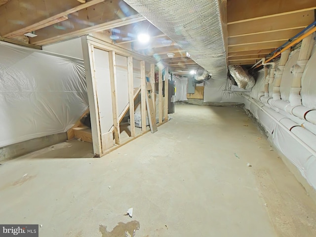 basement with gas water heater