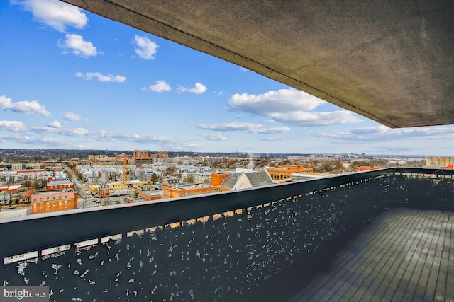 balcony with a city view