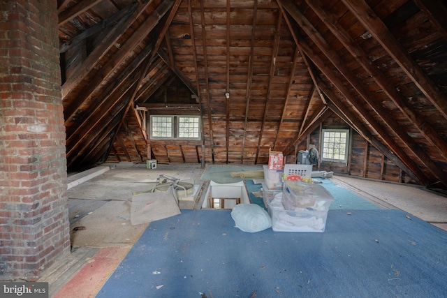 view of attic