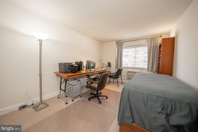 bedroom with a wall mounted AC