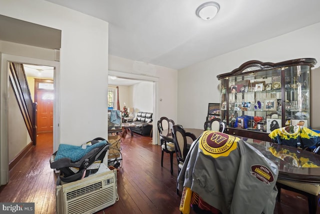 interior space featuring dark wood-type flooring