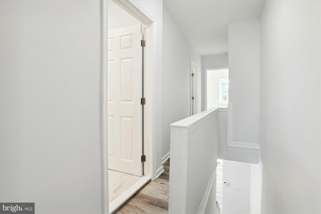 corridor featuring light hardwood / wood-style floors