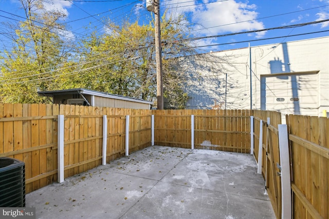 view of patio / terrace featuring central AC unit