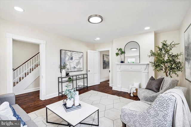 living room featuring hardwood / wood-style flooring