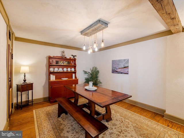 dining area featuring hardwood / wood-style flooring