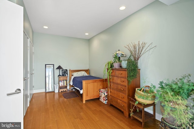 bedroom featuring wood-type flooring