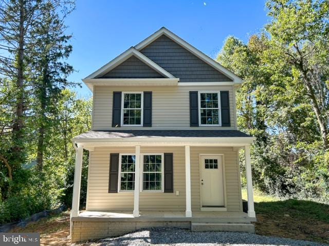 view of front of property with a porch