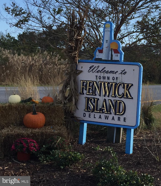 view of community sign