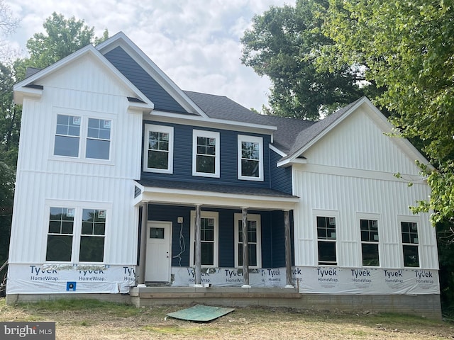 view of front facade featuring covered porch