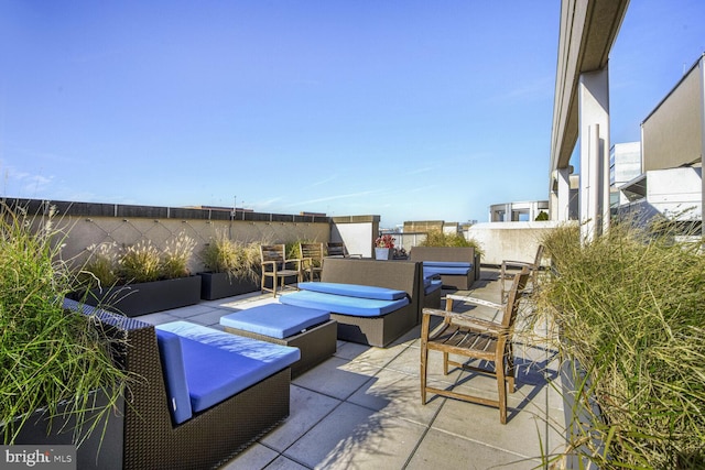 view of patio / terrace with an outdoor living space