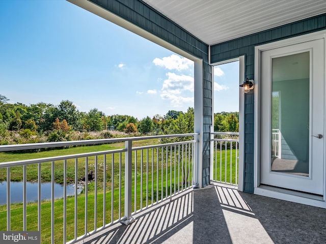 balcony with a water view