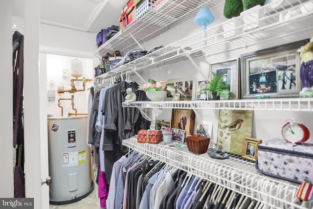 spacious closet with water heater