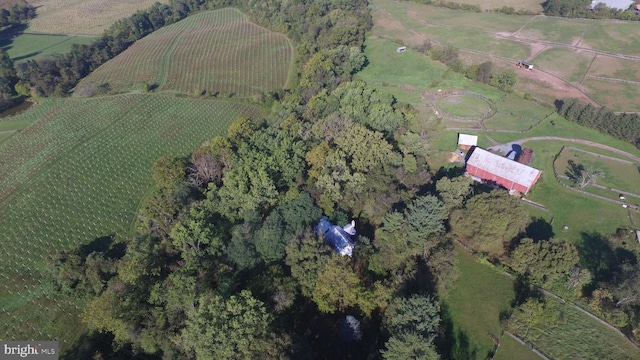 aerial view featuring a rural view