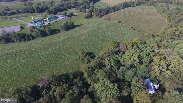 drone / aerial view featuring a rural view