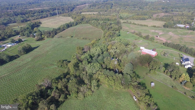 aerial view with a rural view