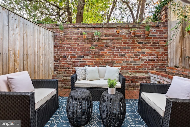 view of patio / terrace with an outdoor living space