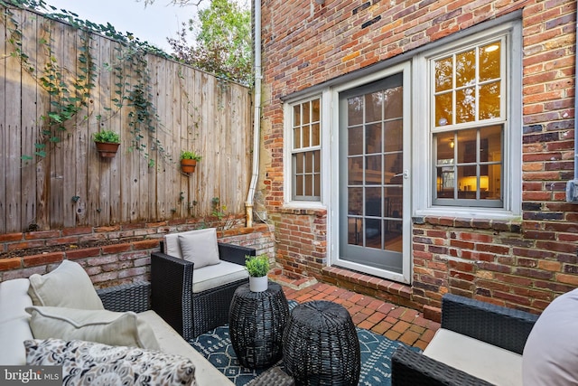 view of patio with an outdoor living space