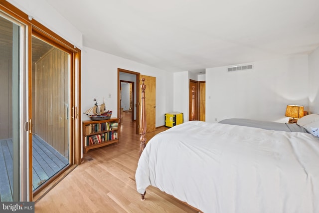 bedroom featuring light hardwood / wood-style floors