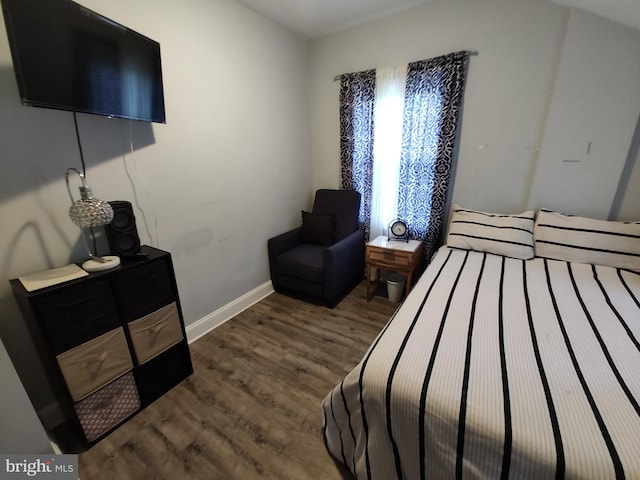 bedroom featuring hardwood / wood-style floors