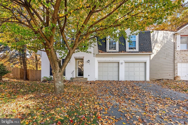 view of front of house with a garage