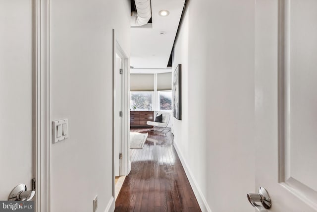 hall featuring hardwood / wood-style flooring