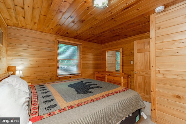 116 Wisp Mountain Rd, Mc Henry, MD 21541 - carpeted bedroom featuring multiple windows, wooden walls, and wooden ceiling
