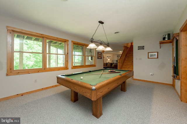116 Wisp Mountain Rd, Mc Henry, MD 21541 - rec room with baseboards, light colored carpet, and billiards