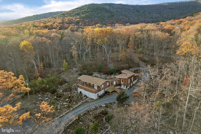 bird's eye view with a mountain view