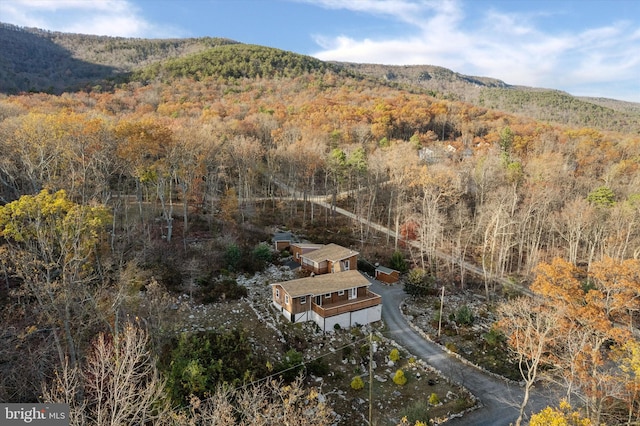 bird's eye view featuring a mountain view